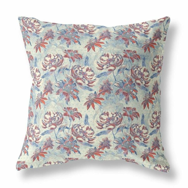 Palacedesigns 26 in. Roses Indoor & Outdoor Throw Pillow Red & Green PA3101359